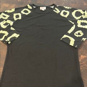 LuLaRoe Black and Yellow Raglan Top